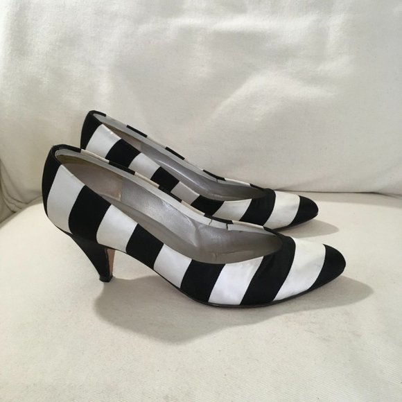 Christian Dior Black/White Heels Vintage - Picture 1 of 8
